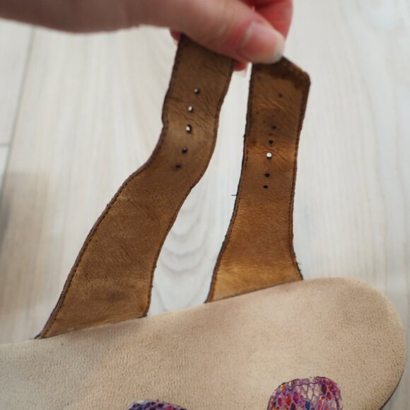 Dansko Sophie Women's Colorful Buckle Floral Snakeskin Sandals Size 37 US 6.5 - Picture 13 of 14